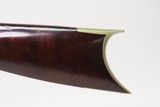 1850-60s Antique J. BARNES Back Action PERCUSSION Half Stock SPORTING Rifle With CHECKERED WRIST and GERMAN SILVER MOUNTS - 25 of 25