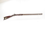 1850-60s Antique J. BARNES Back Action PERCUSSION Half Stock SPORTING Rifle With CHECKERED WRIST and GERMAN SILVER MOUNTS - 2 of 25