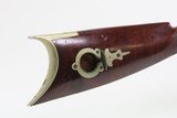 1850-60s Antique J. BARNES Back Action PERCUSSION Half Stock SPORTING Rifle With CHECKERED WRIST and GERMAN SILVER MOUNTS - 7 of 25