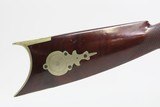 1850-60s Antique J. BARNES Back Action PERCUSSION Half Stock SPORTING Rifle With CHECKERED WRIST and GERMAN SILVER MOUNTS - 6 of 25