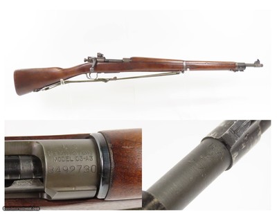 WORLD WAR II U.S. Remington M1903A3 Bolt Action C&R INFANTRY Rifle .30-06
Made in 1943 w/ “R.A. / FLAMING BOMB / 2-43” Barrel