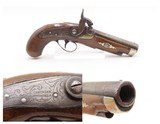 ENGRAVED/SILVER Mounted Antique COPY DERRINGER Historical Percussion Pistol Period Copy of Henry Deringer’s Famous Pistol - 1 of 18