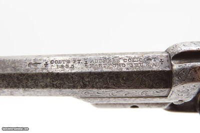 ENGRAVED Antique Pre-CIVIL WAR COLT M1855 ROOT Sidehammer POCKET RevolverPERCUSSION .28 Cal. FIRST YEAR PRODUCTION Revolver - Image 12 of 14