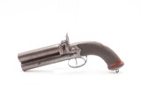 ENGRAVED Antique BROOKS & SON Over/Under .80 Percussion “MANSTOPPER” Pistol BIG BORE London SUPERPOSED Double Barrel BELT Pistol - 14 of 16
