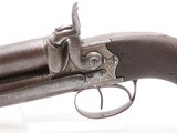 ENGRAVED Antique BROOKS & SON Over/Under .80 Percussion “MANSTOPPER” Pistol BIG BORE London SUPERPOSED Double Barrel BELT Pistol - 2 of 16