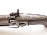 ENGRAVED Antique BROOKS & SON Over/Under .80 Percussion “MANSTOPPER” Pistol BIG BORE London SUPERPOSED Double Barrel BELT Pistol - 3 of 16