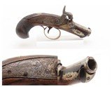 ENGRAVED & SILVER Mounted Antique DERINGER Percussion Pistol KILLED LINCOLN Henry Deringer’s Famous Pocket Pistol GERMAN SILVER