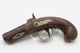 ENGRAVED & SILVER Mounted Antique DERINGER Percussion Pistol KILLED LINCOLN Henry Deringer’s Famous Pocket Pistol GERMAN SILVER - 11 of 15