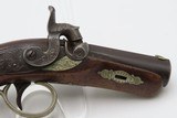 ENGRAVED & SILVER Mounted Antique DERINGER Percussion Pistol KILLED LINCOLN Henry Deringer’s Famous Pocket Pistol GERMAN SILVER - 3 of 15