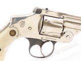 NICE New Departure SMITH & WESSON .38 Safety Hammerless C&R w/PEARL GRIPS
5th Model S&W SELF DEFENSE Revolver NICKEL FINISH - 19 of 21
