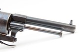 ENGRAVED & GOLD INLAID Antique BELGIAN Folding Trigger 9mm PINFIRE Revolver DOUBLE ACTION Sidearm w/HOLSTER & ANTIQUE IVORIES - 18 of 18