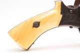 ENGRAVED & GOLD INLAID Antique BELGIAN Folding Trigger 9mm PINFIRE Revolver DOUBLE ACTION Sidearm w/HOLSTER & ANTIQUE IVORIES - 14 of 18