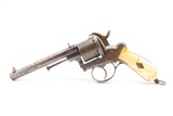 Antique AUGUSTE FRANCOTTE 11mm Double Action PINFIRE Revolver w/BONE GRIPS
Mid-1800s LIEGE PROOFED Self Defense 6-Shot Revolver - 13 of 20