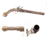 SILVER INLAD & ORNATE Antique MEDITERANEAN Style Flintlock HORSE Pistol
ENGRAVED Late-18th / Early 19th Century Pistol - 1 of 17