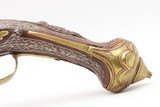 SILVER INLAD & ORNATE Antique MEDITERANEAN Style Flintlock HORSE Pistol
ENGRAVED Late-18th / Early 19th Century Pistol - 15 of 17