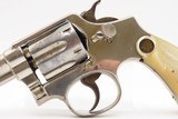 SMITH & WESSON .38 Military & Police Model of 1905 .38 SPECIAL Revolver C&R VERY NICE with NICKEL FINISH and PEARL GRIPS - 16 of 19