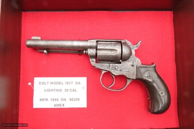Antique LETTERED American Express Co. COLT M1877 LIGHTNING .38 DA RevolverFACTORY LETTERED Double Action w/DISPLAY CASE - Image 3 of 25
