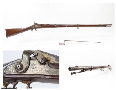 Antique U.S. SPRINGFIELD M1866 ALLIN Conversion TRAPDOOR Rifle with BAYONET Rifle Made Famous During the INDIAN WARS