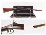 Antique COACH STYLE 12 Gauge Double Barrel Percussion SHOTGUN CASED & ENGRAVED SxS Made in 19th Century in Belgium - 1 of 21