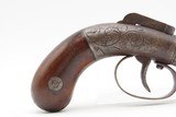Engraved ALLEN & THURBER Antique BAR HAMMER Percussion Double Action Pistol CIVIL WAR ERA American Single Shot Sidearm - 4 of 16