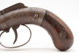 Engraved ALLEN & THURBER Antique BAR HAMMER Percussion Double Action Pistol CIVIL WAR ERA American Single Shot Sidearm - 13 of 16