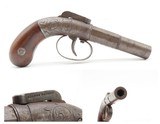 Engraved ALLEN & THURBER Antique BAR HAMMER Percussion Double Action Pistol CIVIL WAR ERA American Single Shot Sidearm