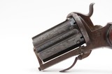 ENGRAVED Antique BELGIAN 9mm Pinfire LEFAUCHEUX Style PEPPERBOX RevolverNice FOLDING TRIGGER 6-Shot SELF DEFENSE Sidearm - 10 of 13