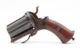 ENGRAVED Antique BELGIAN 9mm Pinfire LEFAUCHEUX Style PEPPERBOX RevolverNice FOLDING TRIGGER 6-Shot SELF DEFENSE Sidearm - 9 of 13