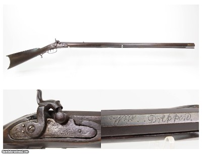 LANCASTER, PENNSYLVANIA Antique WM. DREPPERD LONG RIFLE Frontier Pioneer
Iron Mounted .34 Caliber