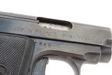 FRENCH M.A.B. Model A 6.35mm SEMI-AUTOMATIC Hammerless “POCKET” Pistol C&R
Based on the Model 1906 FN BROWNING/COLT MODEL 1903 - 6 of 17