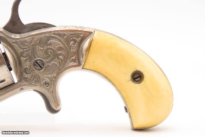 FACTORY ENGRAVED Antique MARLIN XX Standard M1873 Revolver ANTIQUE IVORIESDESIREABLE .22 Caliber Pocket Revolver GREAT SHAPE - Image 5 of 15