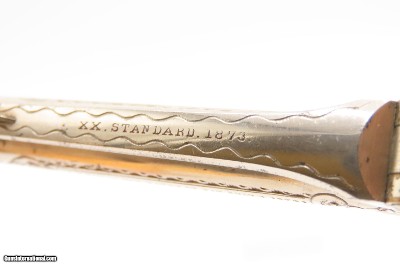 FACTORY ENGRAVED Antique MARLIN XX Standard M1873 Revolver ANTIQUE IVORIESDESIREABLE .22 Caliber Pocket Revolver GREAT SHAPE - Image 11 of 15