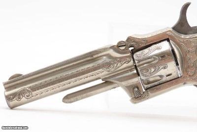 FACTORY ENGRAVED Antique MARLIN XX Standard M1873 Revolver ANTIQUE IVORIESDESIREABLE .22 Caliber Pocket Revolver GREAT SHAPE - Image 13 of 15