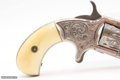 FACTORY ENGRAVED Antique MARLIN XX Standard M1873 Revolver ANTIQUE IVORIESDESIREABLE .22 Caliber Pocket Revolver GREAT SHAPE - Image 10 of 15
