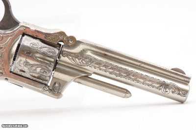 FACTORY ENGRAVED Antique MARLIN XX Standard M1873 Revolver ANTIQUE IVORIESDESIREABLE .22 Caliber Pocket Revolver GREAT SHAPE - Image 8 of 15