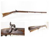 Antique Half-Stock .50 Cal. Percussion American LONG RIFLE Kentucky Style Long Rifle with “Partridge” Marked Lock