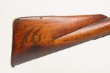 ENGRAVED Single Barrel FLINTLOCK 12 Gauge FOWLING PIECE w/LANE & REED Lock
NEW ENGLAND Gun w/BRASS FIXTURES & “76” on Butt - 7 of 25