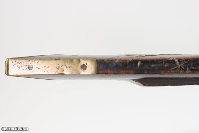 INSCRIBED 1860s ATHENS, OHIO Antique ALANSEN COOLEY LONG RIFLE .32 CaliberMaple Stock, Brass Patchbox, Double Set Triggers - Image 15 of 25