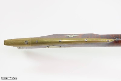 INSCRIBED 1860s ATHENS, OHIO Antique ALANSEN COOLEY LONG RIFLE .32 CaliberMaple Stock, Brass Patchbox, Double Set Triggers - Image 22 of 25