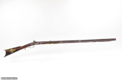 INSCRIBED 1860s ATHENS, OHIO Antique ALANSEN COOLEY LONG RIFLE .32 CaliberMaple Stock, Brass Patchbox, Double Set Triggers - Image 2 of 25