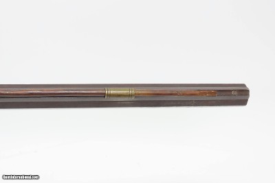 INSCRIBED 1860s ATHENS, OHIO Antique ALANSEN COOLEY LONG RIFLE .32 CaliberMaple Stock, Brass Patchbox, Double Set Triggers - Image 10 of 25