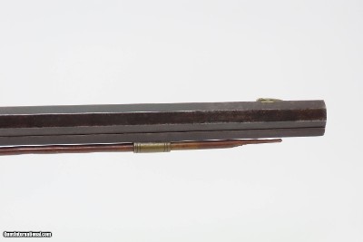 INSCRIBED 1860s ATHENS, OHIO Antique ALANSEN COOLEY LONG RIFLE .32 CaliberMaple Stock, Brass Patchbox, Double Set Triggers - Image 3 of 25