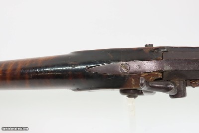 INSCRIBED 1860s ATHENS, OHIO Antique ALANSEN COOLEY LONG RIFLE .32 CaliberMaple Stock, Brass Patchbox, Double Set Triggers - Image 21 of 25