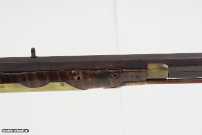 INSCRIBED 1860s ATHENS, OHIO Antique ALANSEN COOLEY LONG RIFLE .32 CaliberMaple Stock, Brass Patchbox, Double Set Triggers - Image 5 of 25