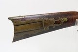1800s CUMBERLAND COUNTY, PA Antique KELLER LONG RIFLE .40 Percussion With Large Brass Patchbox - 6 of 25