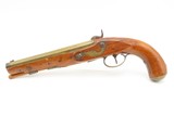 LIEGE PROOFED Mid-1800s Antique BRASS BARREL “Manstopper” PERCUSSION Pistol Lightly Engraved Impressive .69 Smoothbore 19th Century Sidearm - 15 of 20