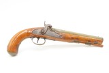 LIEGE PROOFED Mid-1800s Antique BRASS BARREL “Manstopper” PERCUSSION Pistol Lightly Engraved Impressive .69 Smoothbore 19th Century Sidearm - 2 of 20