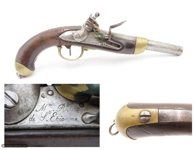 Antique ST. ETIENNE M1822 T-Bis Flintlock FRENCH Military CAVALRY Pistol
COLONIAL FRANCE Era 1820s MILITARY PROOFED Handgun