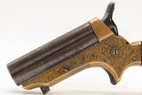 CASED & ENGRAVED Antique CIVIL WAR Era C. SHARPS .22 PEPPERBOX Wild West 1859-74 Model 1 Pocket RIVERBOAT GAMBLER Revolver - 11 of 14