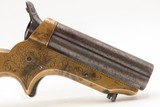 CASED & ENGRAVED Antique CIVIL WAR Era C. SHARPS .22 PEPPERBOX Wild West 1859-74 Model 1 Pocket RIVERBOAT GAMBLER Revolver - 4 of 14
